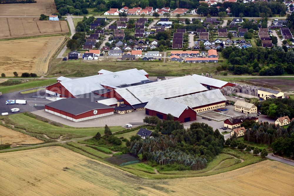 Höganäs from the bird's eye view: Building of the wholesale center Steglinge Gard in Hoeganaes in Skane laen, Sweden