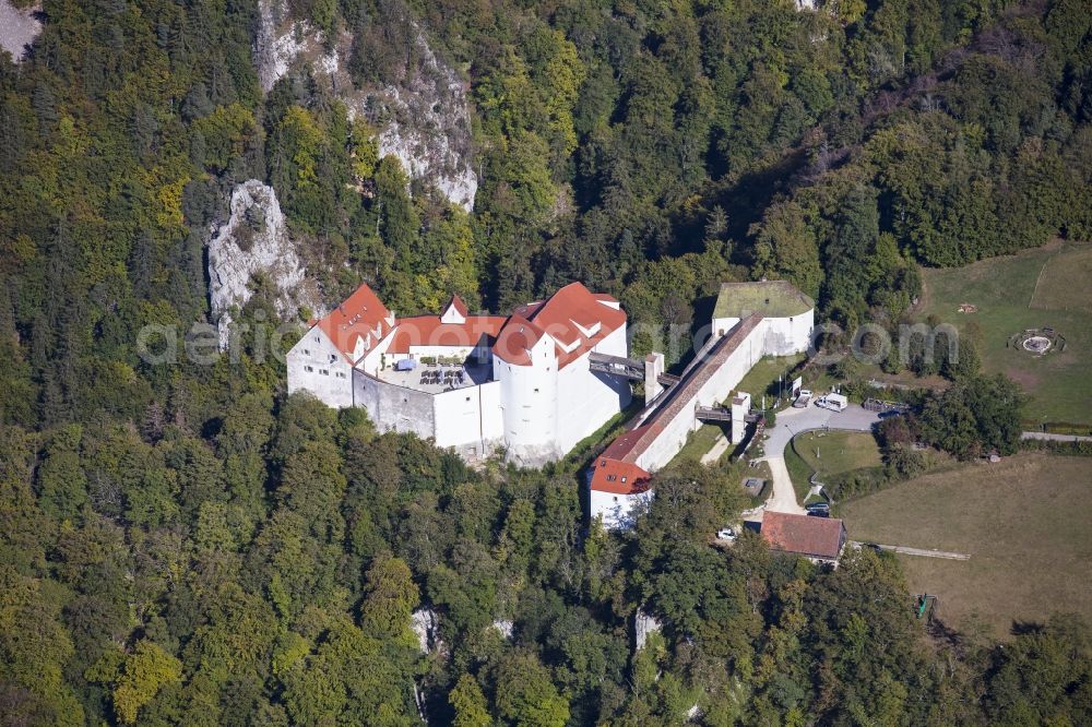 Aerial photograph Leibertingen - Building the hostel DJH Burg Wildenstein in Leibertingen in the state Baden-Wurttemberg, Germany