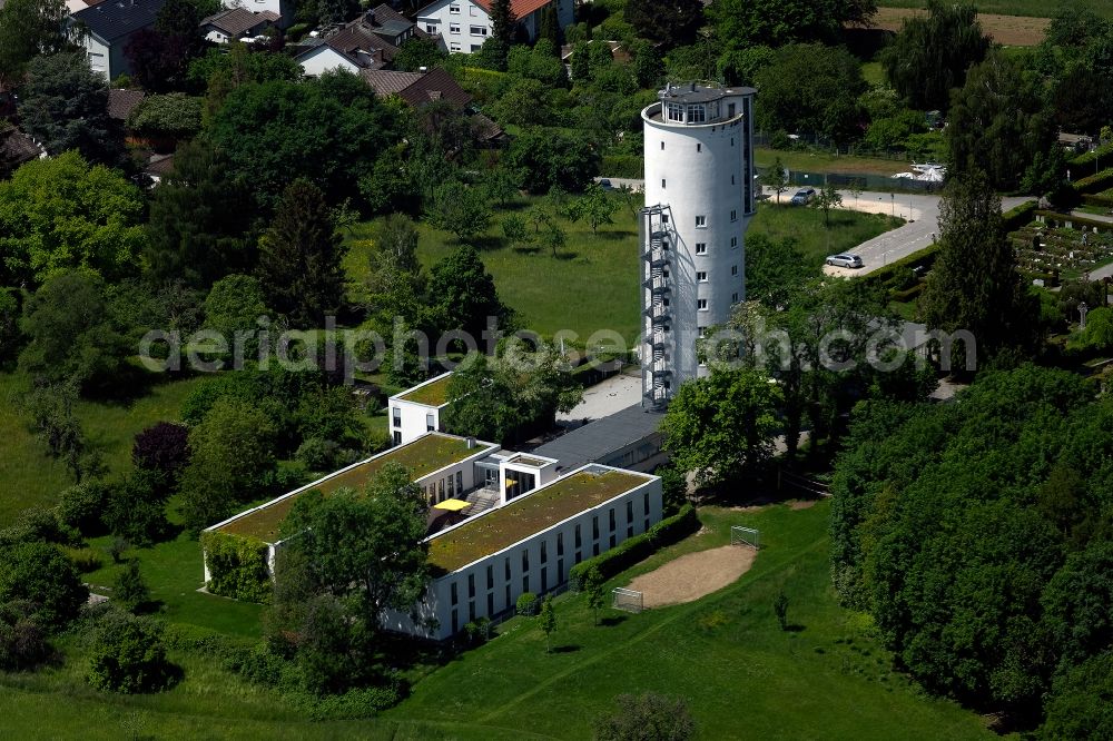 Konstanz from the bird's eye view: Building of the hostel Otto-Moericke-Turm in the district Allmannsdorf in Konstanz in the state Baden-Wuerttemberg, Germany