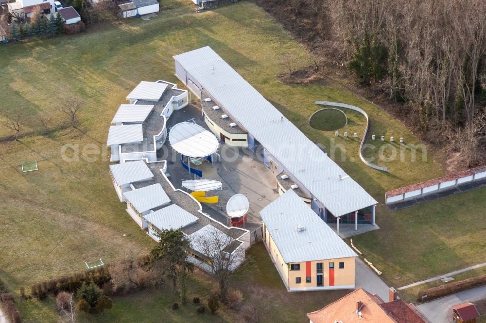 Landau in der Pfalz from above - Buildings of the Childrens and Youth Home Jugendwerk St. Josef in the district Queichheim in Landau in der Pfalz in the state Rhineland-Palatinate, Germany