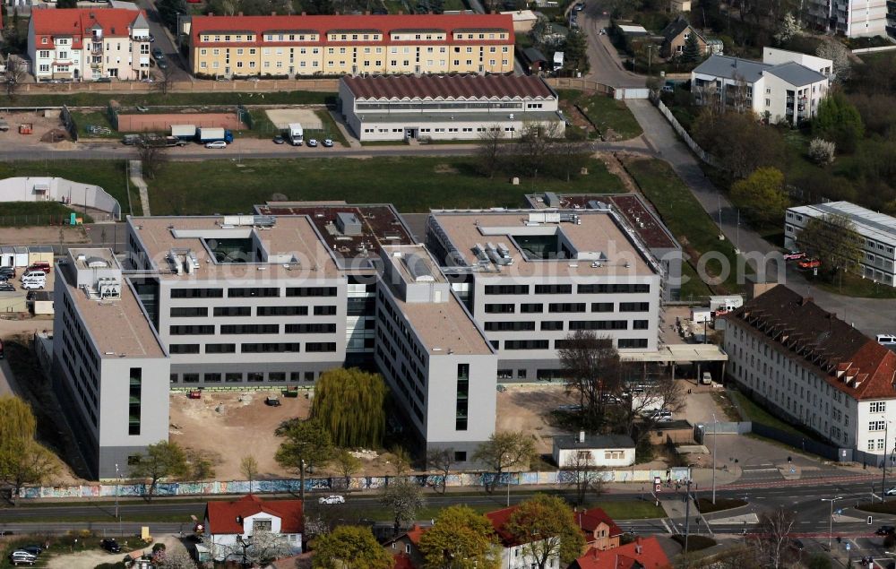 Aerial photograph Erfurt - Building Complex Construction of the riot police and the State Office of Criminal Investigation LKA in Erfurt in Thuringia