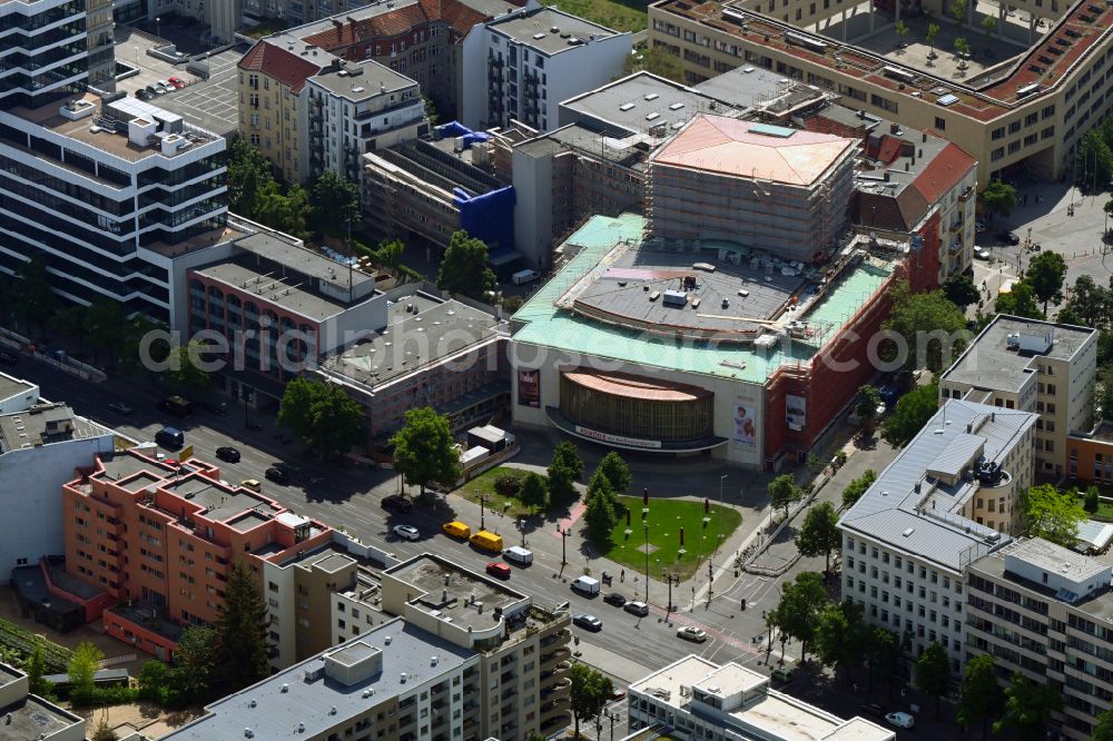 Aerial image Berlin - Building of the concert hall and theater playhouse on street Bismarckstrasse in the district Charlottenburg in Berlin, Germany