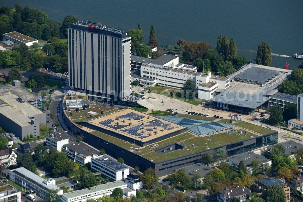 Bonn from above - Building of the concert hall and theater playhouse in Bonn in the state North Rhine-Westphalia, Germany