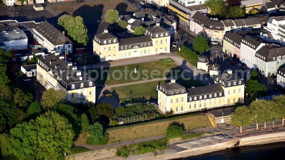 Neuwied from the bird's eye view: Building of the concert hall and theater playhouse in Neuwied in the state Rhineland-Palatinate, Germany