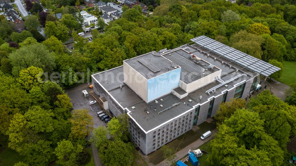 Aerial photograph Recklinghausen - Building of the concert hall and theater playhouse in Recklinghausen at Ruhrgebiet in the state North Rhine-Westphalia, Germany