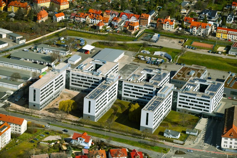 Erfurt from the bird's eye view: Building complex of the State Criminal Police Office - Lka Thuringia in Kranichfelder Strasse in Erfurt in the state of Thuringia