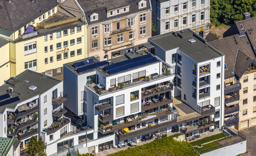 Aerial image Arnsberg - Building of a multi-family residential building on Boemerstrasse in the district Wennigloh in Arnsberg in the state North Rhine-Westphalia, Germany
