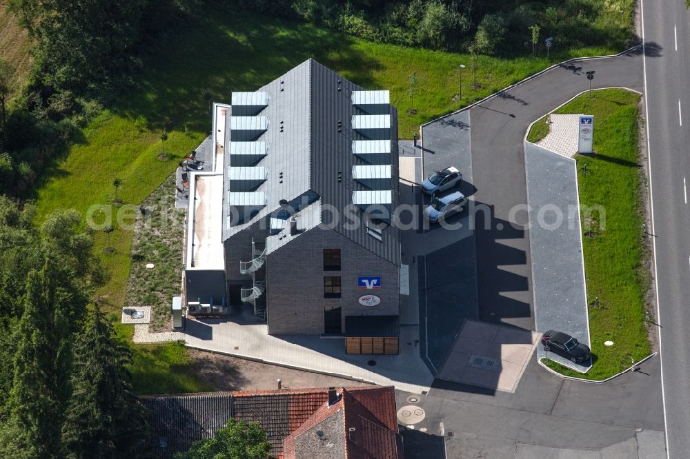 Aerial image Obergeis - Building of a multi-family residential building on Kreuzeichenstrasse in Obergeis in the state Hesse, Germany
