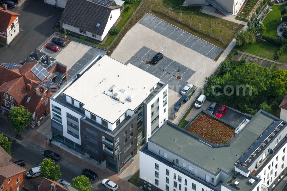 Aerial image Bebra - Building of a multi-family residential building on Nuernberger Strasse in Bebra in the state Hesse, Germany