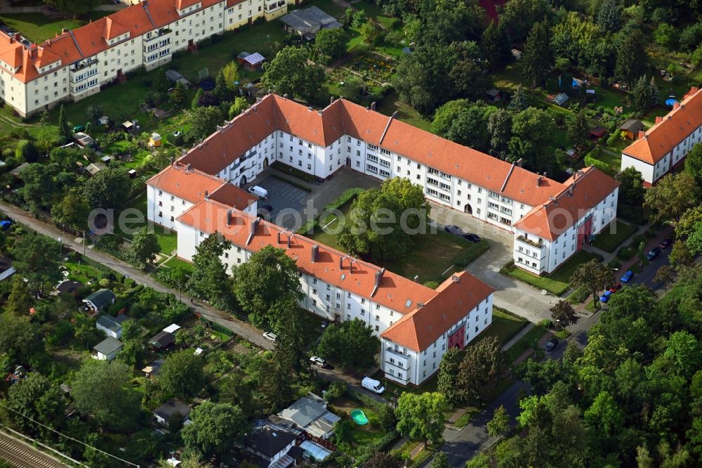 Berlin from above - Building of a multi-family residential building in the district Niederschoeneweide in Berlin, Germany