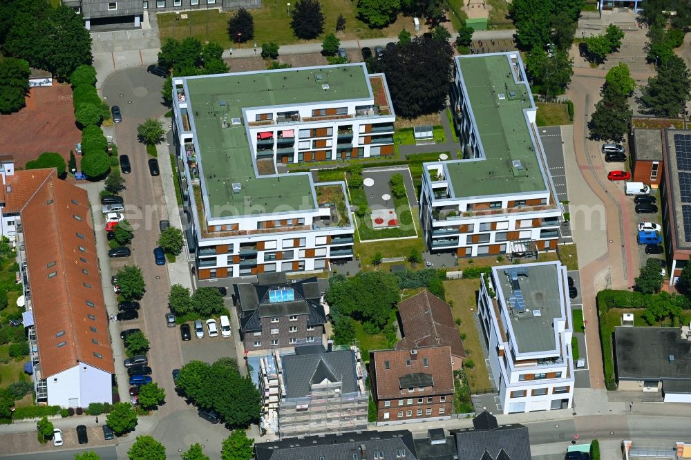 Aerial photograph Lehrte - Building of a multi-family residential building Spreewaldstrasse - Schlesische Strasse in Lehrte in the state Lower Saxony, Germany