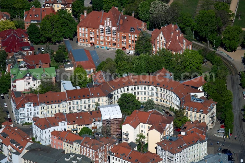 Aerial image Erfurt - Building of a multi-family residential building on Wilhelm-Kuelz-Strasse in the district Bruehlervorstadt in Erfurt in the state Thuringia, Germany