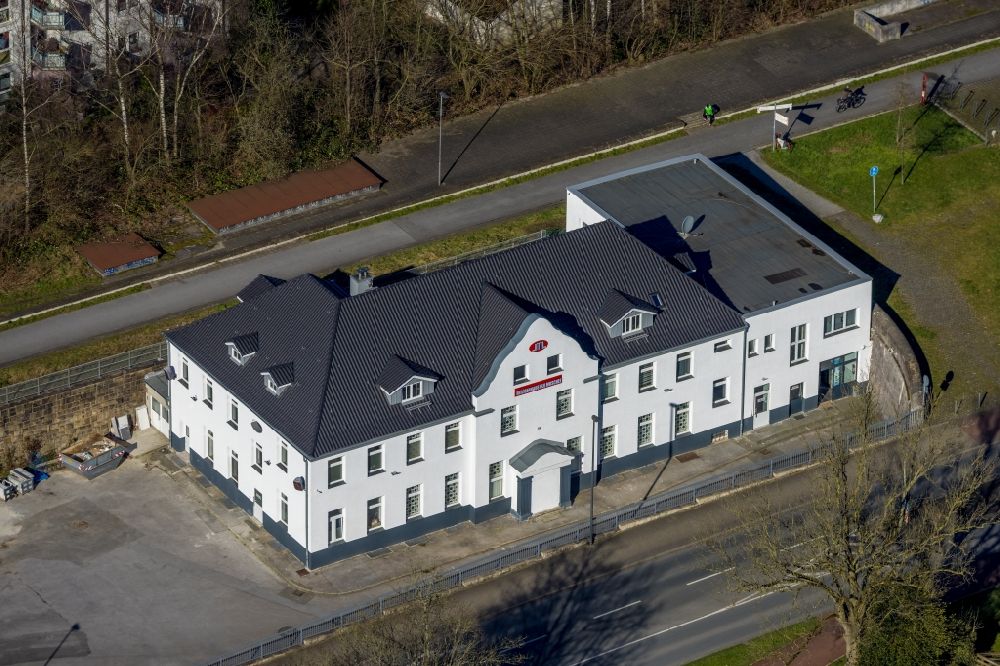 Aerial photograph Heiligenhaus - Building of the mosque of the Turkish-Islamic union of the institution for religion inc. to the Westphalians street in Heiligenhaus in the federal state North Rhine-Westphalia