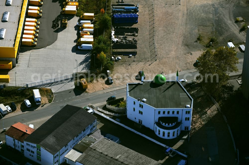 Aerial image Darmstadt - Building of the mosque As-Salam on street Sensfelderweg in Darmstadt in the state Hesse, Germany