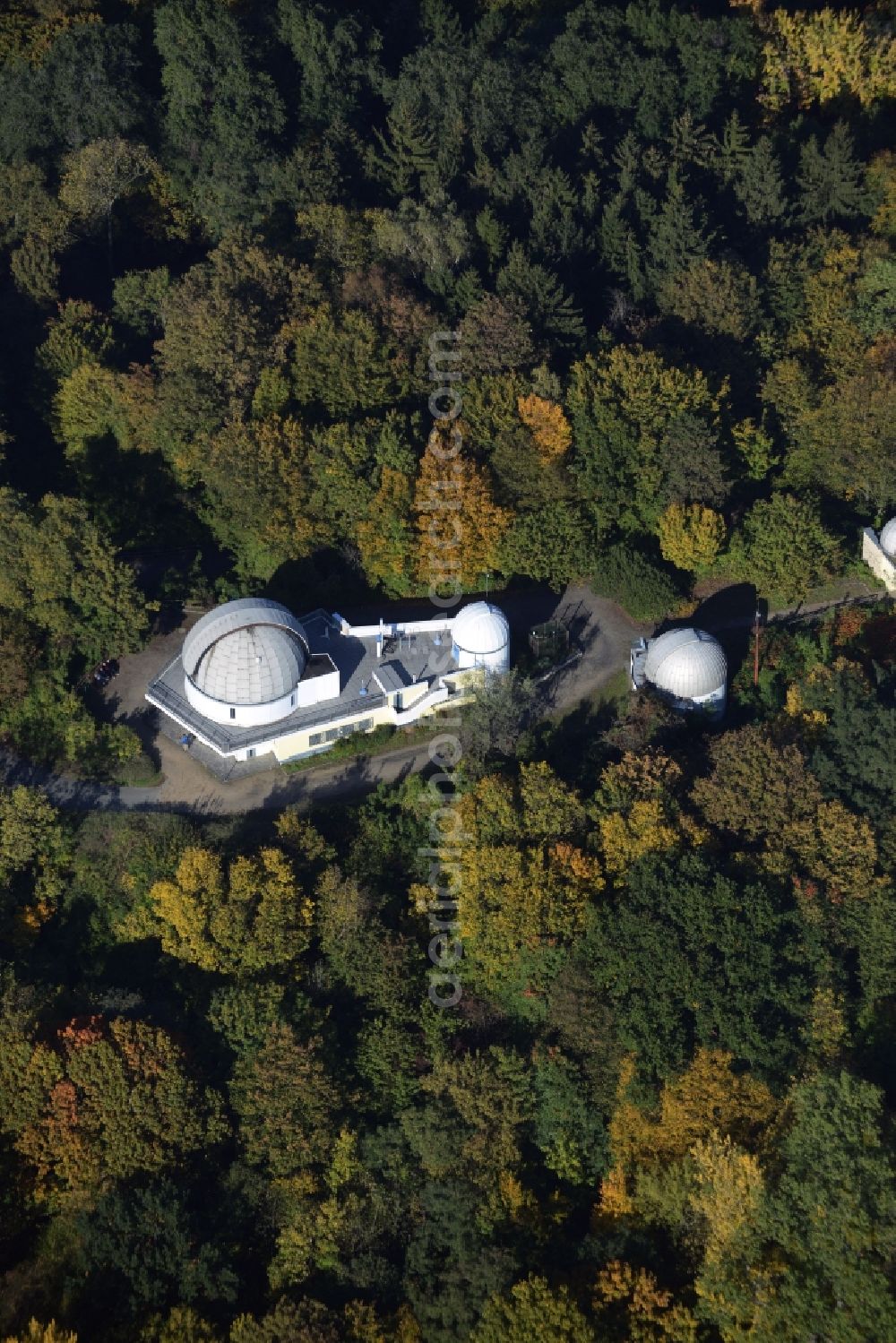 Berlin from above - Building and Observatory of the Planetarium of Wilhelm-Foerster-Sternwarte in Berlin in Germany