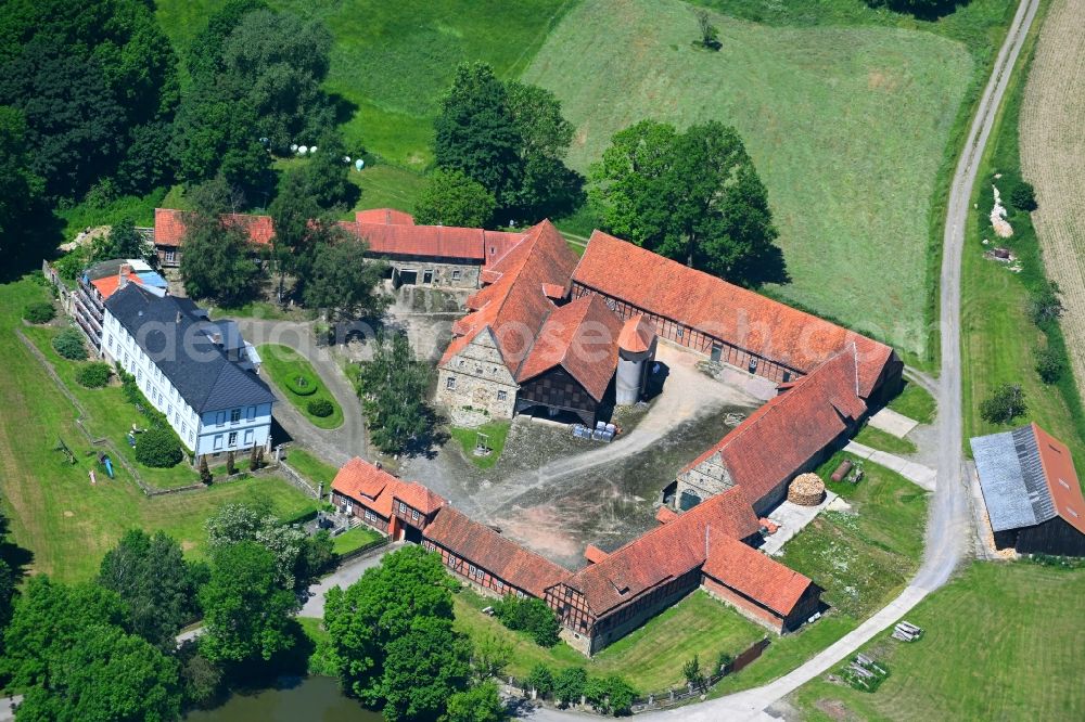 Aerial photograph Bültenbrink - Buildings and parks at the mansion of the farmhouse Gut Wormsthal in Bueltenbrink in the state Lower Saxony, Germany