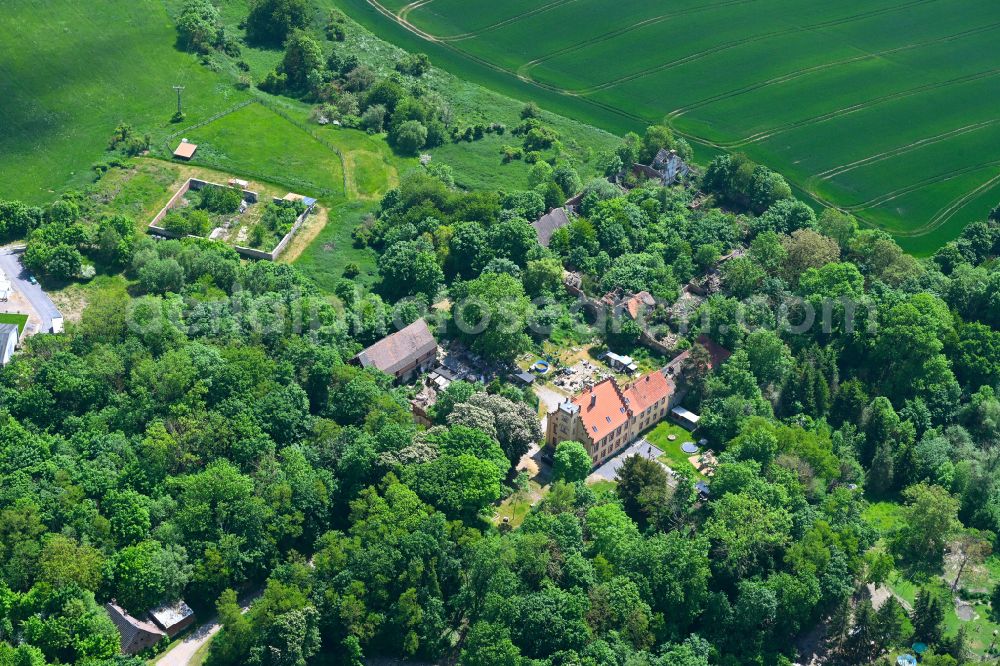 Aerial photograph Neuglück - Buildings and parks at the mansion of the farmhouse in Neuglueck in the state Saxony-Anhalt, Germany