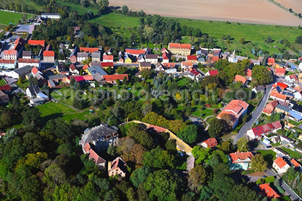 Aerial image Trebitz - Buildings and parks at the mansion of the farmhouse in Trebitz in the state Saxony-Anhalt, Germany