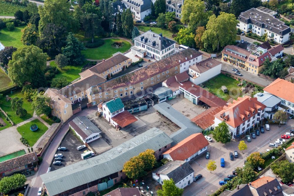 Aerial image Wachenheim an der Weinstraße - Buildings and parks at the mansion of the wine cellar Weingut Dr. Buerklin-Wolf in Wachenheim an der Weinstrasse in the state Rhineland-Palatinate, Germany