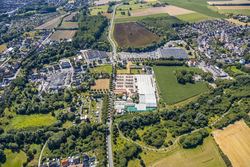 Aerial photograph Hamm - Building of Store plant market garden centre Bintig GmbH in Hamm in the state North Rhine-Westphalia