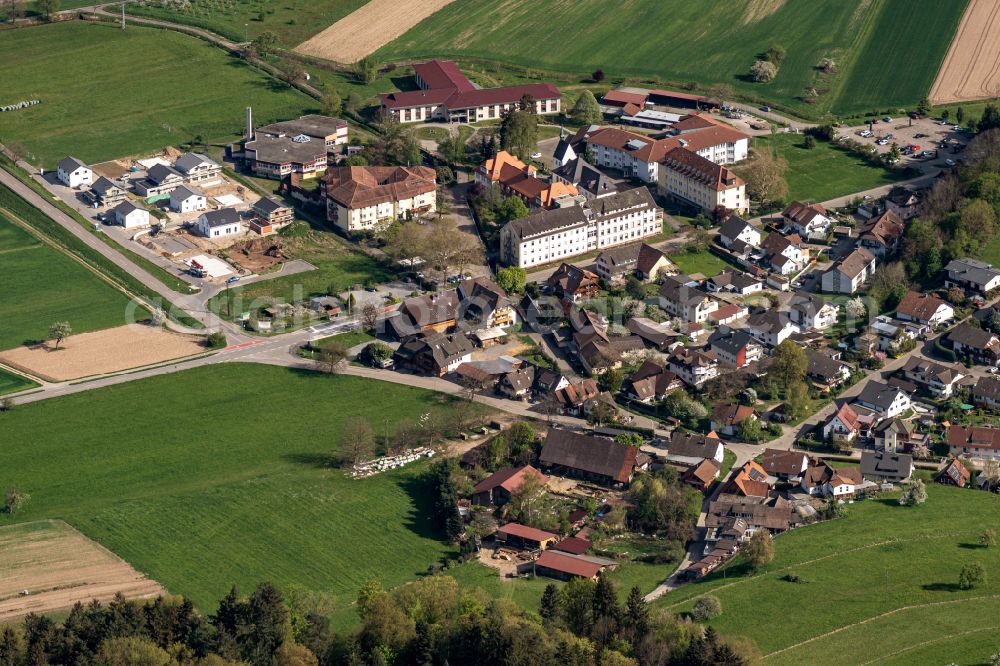 Gengenbach from above - Building the retirement home Pflege- and Betreuungsheim Ortenau in the district Bermersbach in Gengenbach in the state Baden-Wuerttemberg, Germany
