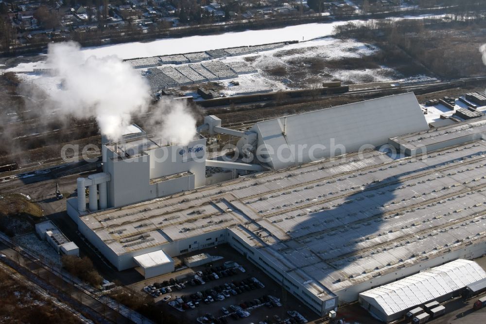 Aerial image Brieselang - Building and production halls on the premises of RIGIPS GmbH in Brieselang in the state Brandenburg