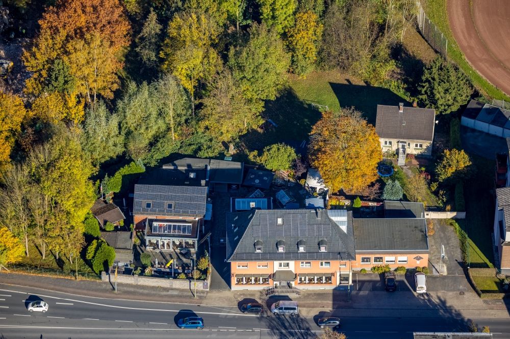 Aerial image Hamm - Building of the restaurant Gasthof Hagedorn on Bockumer Weg in Hamm at Ruhrgebiet in the state North Rhine-Westphalia, Germany