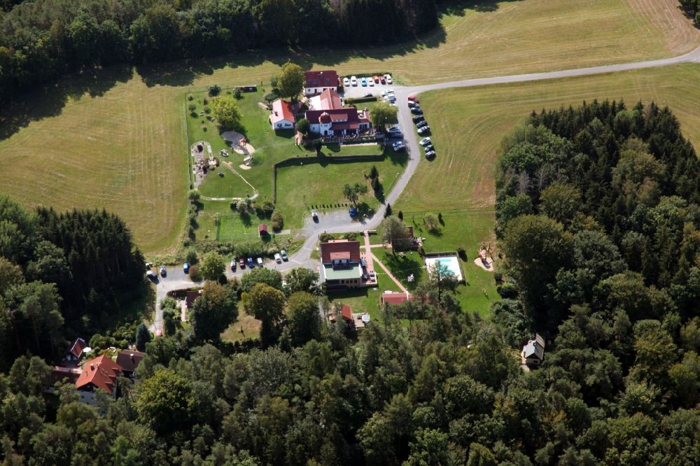 Aerial photograph Struppen - Building of the restaurant Laasenhof in Struppen in the state Saxony, Germany