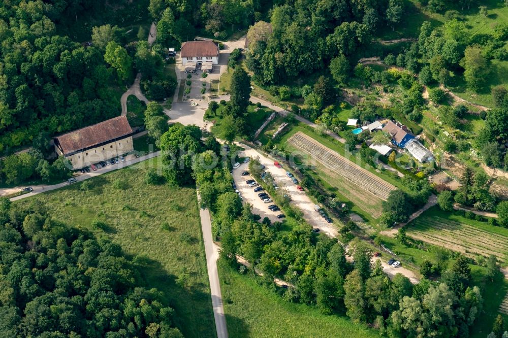 Aerial image Ihringen - Building of the restaurant Lilienhof in Ihringen in the state Baden-Wuerttemberg, Germany