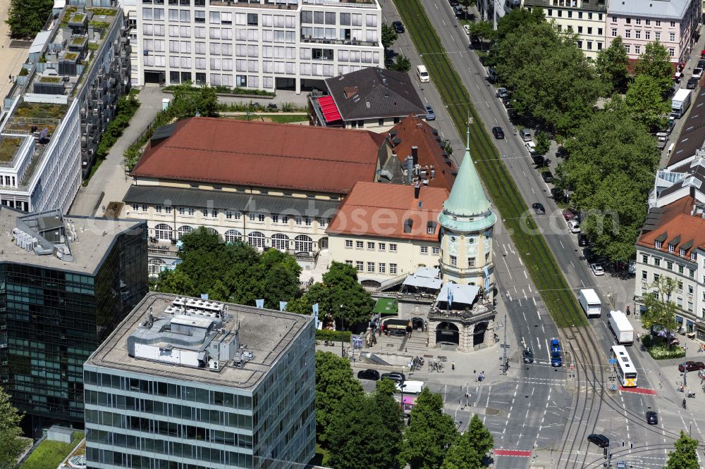Aerial image München - Building of the restaurant Loewenbraeukeller on street Nymphenburger Strasse on street Nymphenburger Strasse in the district Maxvorstadt in Munich in the state Bavaria, Germany