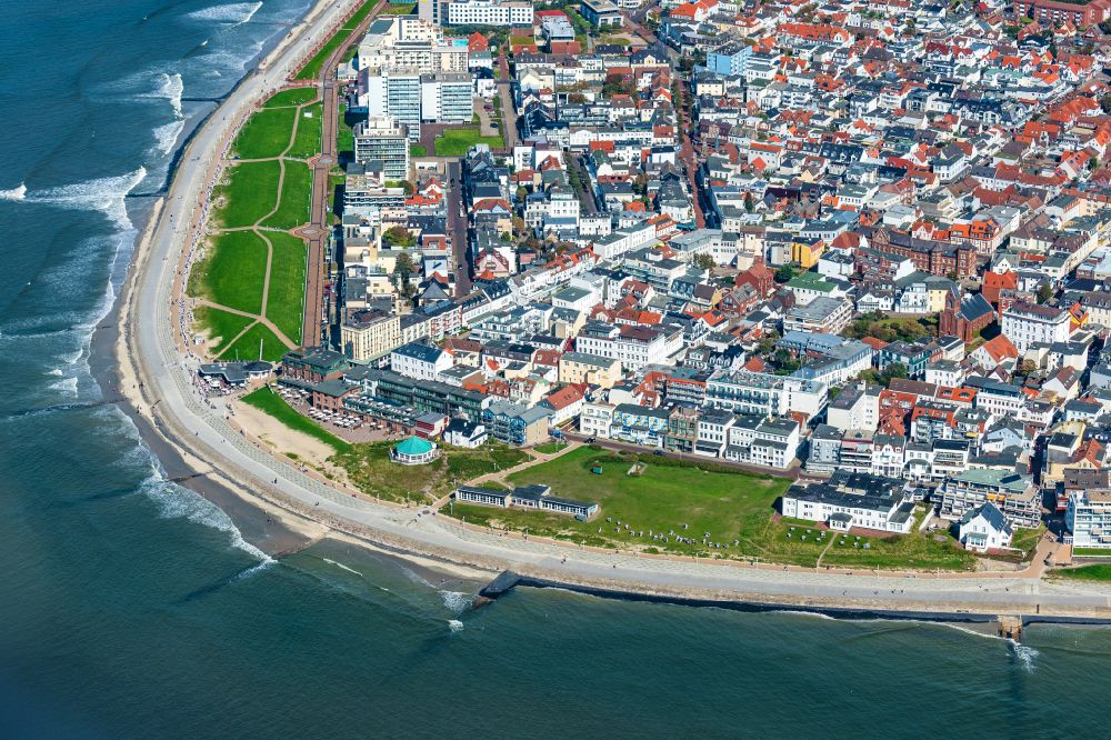 Aerial photograph Norderney - Building of the restaurant Milkbar Norderney on the island of Norderney in the state Lower Saxony, Germany