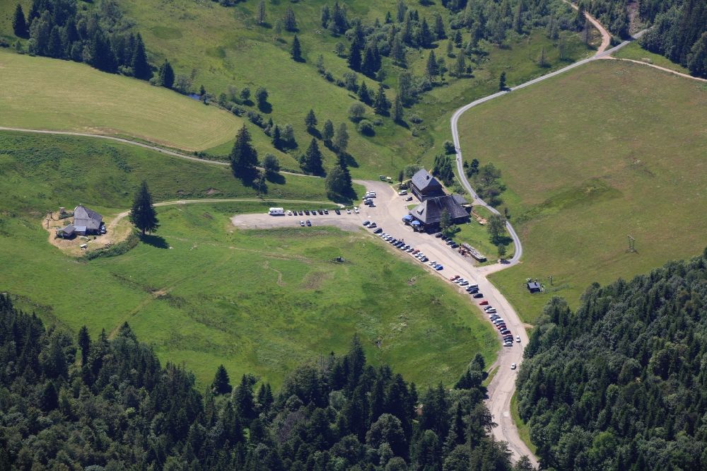 Aerial photograph Oberried - Building of the restaurant Stollenbacher Huette in the Black Forest in Oberried in the state Baden-Wuerttemberg