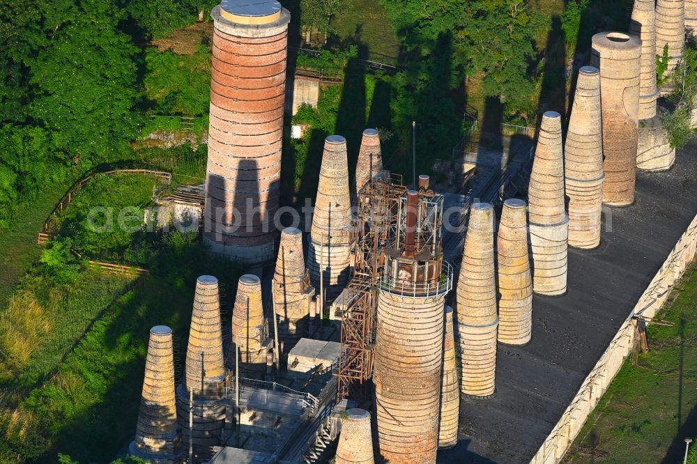 Aerial photograph Rüdersdorf - Building of the Shaft furnace battery in the Museumspark Ruedersdorf owned by the Ruedersdorfer Kultur GmbH in Ruedersdorf in the state Brandenburg
