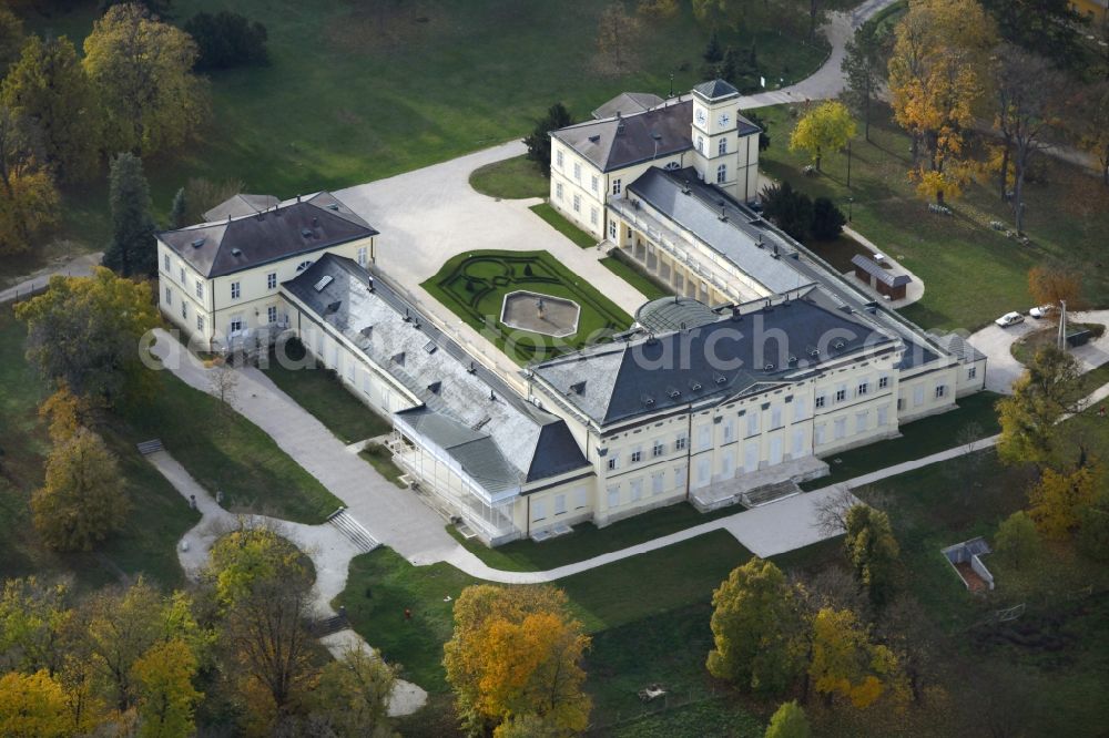 Aerial image Fehervarcsurgo - Castle hotel building Karolyi Mansion, FehervarcsurgA? in Fehervarcsurgo in Weissenburg, Hungary