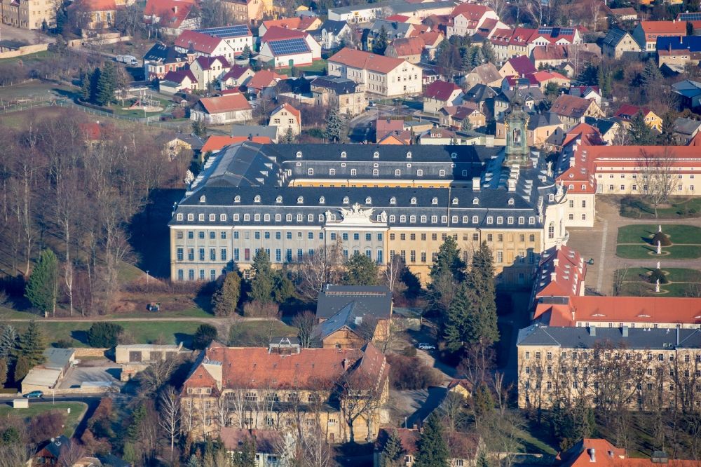 Wermsdorf from above - Building and Castle Park Castle Hubertusburg Wermsdorf in Wermsdorf in the state Saxony