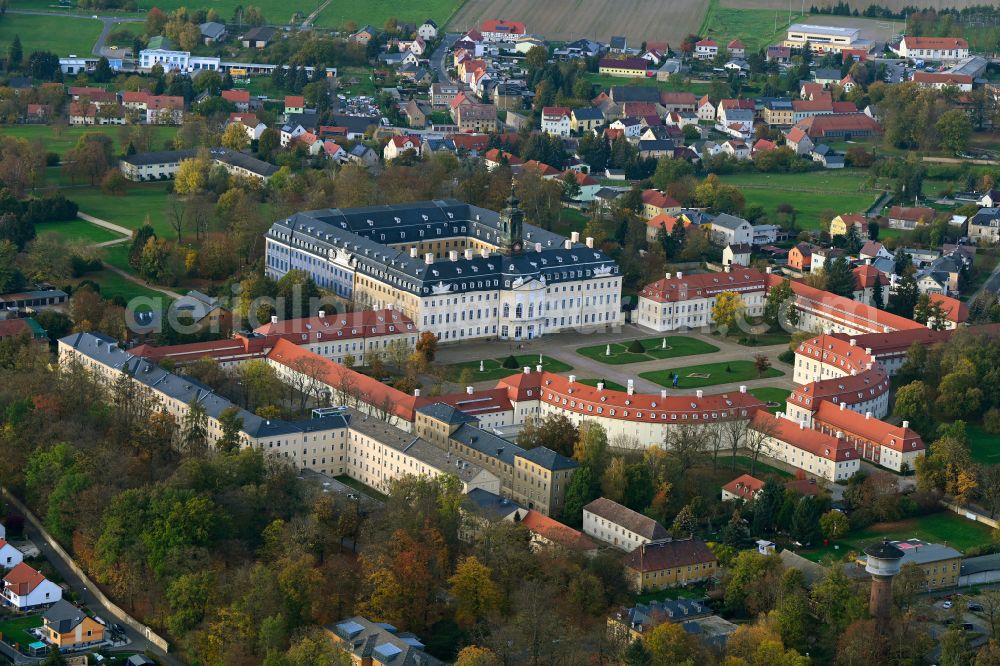 Aerial image Wermsdorf - Building and Castle Park Castle Hubertusburg Wermsdorf in Wermsdorf in the state Saxony