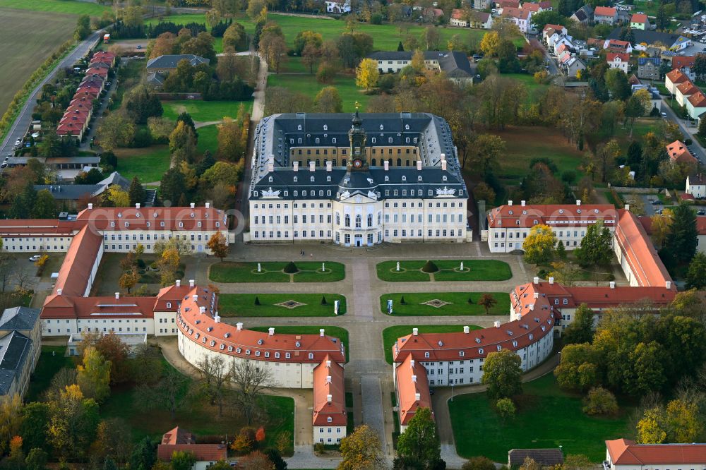 Aerial photograph Wermsdorf - Building and Castle Park Castle Hubertusburg Wermsdorf in Wermsdorf in the state Saxony
