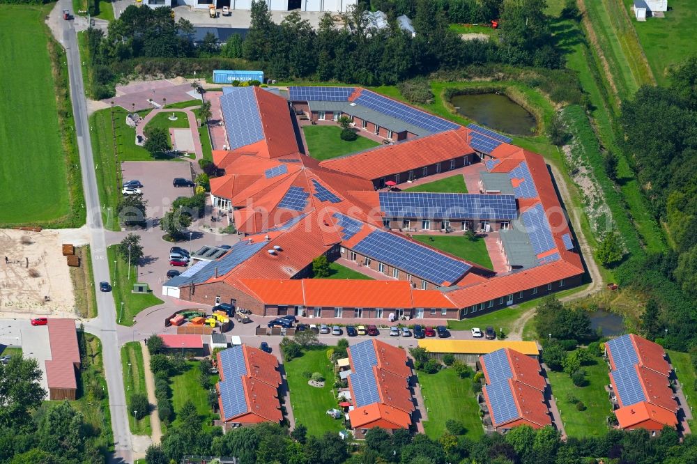Aerial image Niebüll - Building of the retirement center Friesischer Wohnpark on street Hoyerstrasse in Niebuell in the state Schleswig-Holstein, Germany