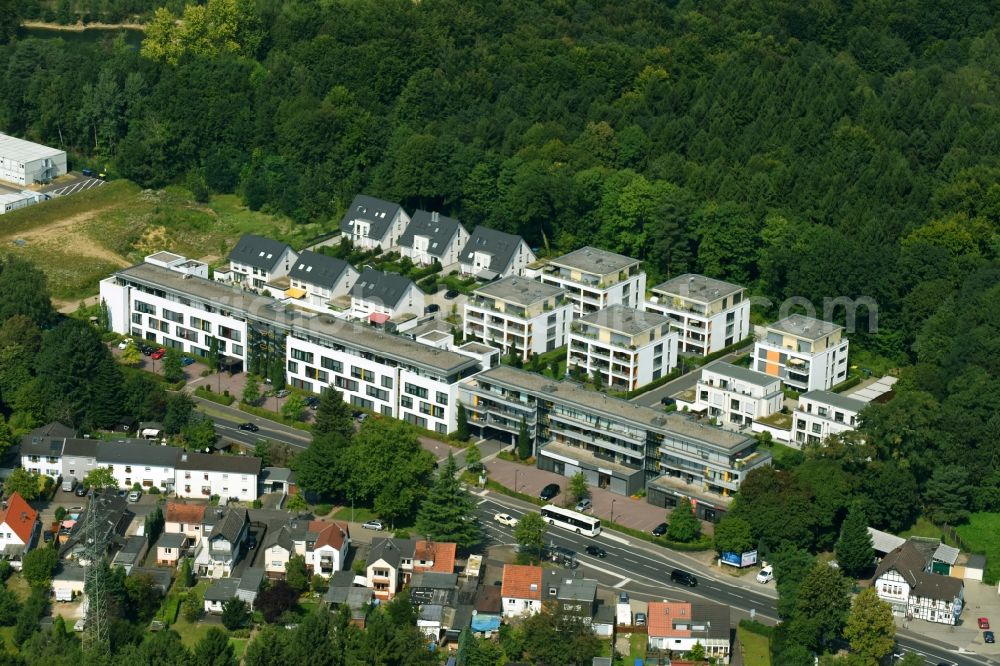 Bergisch Gladbach from above - Building of the retirement center Wohnpark Lerbacher Wald in the district Bensberg in Bergisch Gladbach in the state North Rhine-Westphalia, Germany