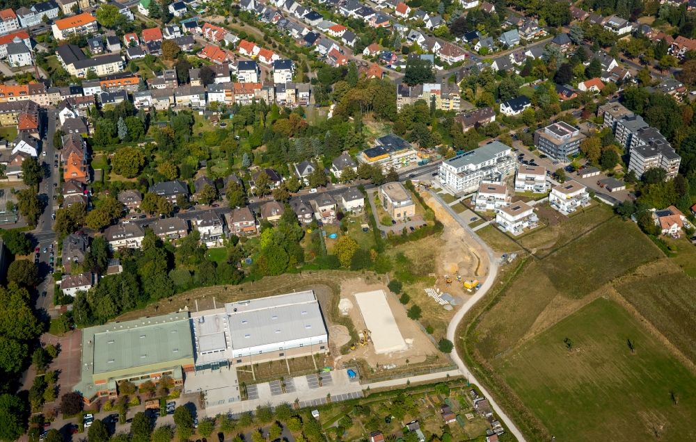Aerial photograph Hamm - Building of the sports hall of the Friedensschule in Hamm in the state North Rhine-Westphalia