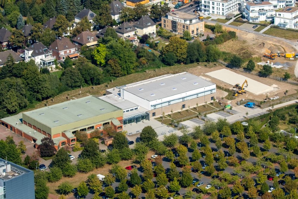 Hamm from above - Building of the sports hall of the Friedensschule in Hamm in the state North Rhine-Westphalia