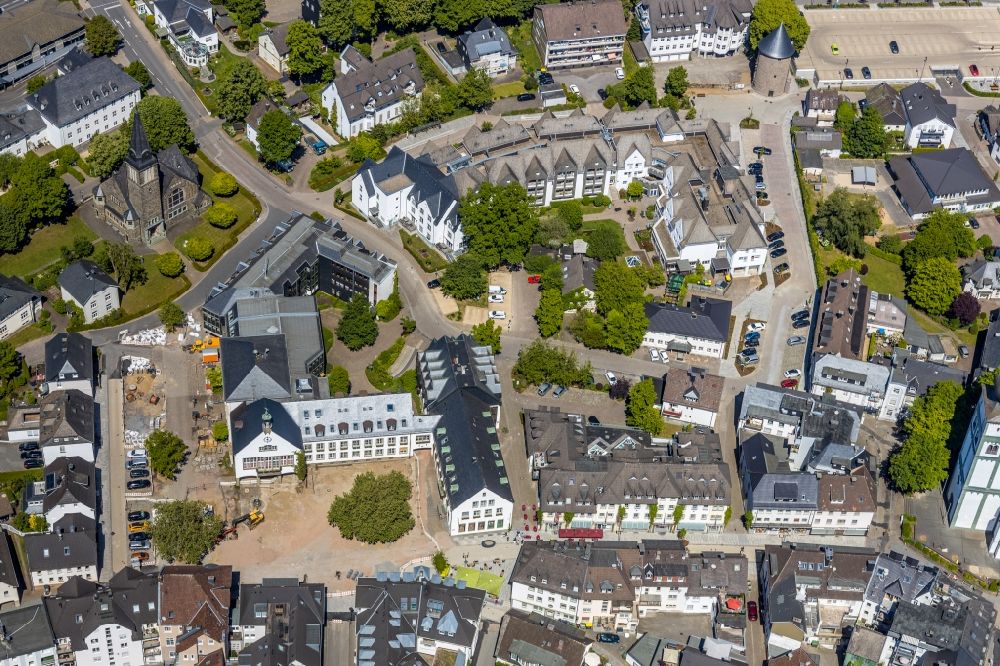 Aerial photograph Attendorn - Town Hall building of the city administration in Attendorn in the state North Rhine-Westphalia, Germany