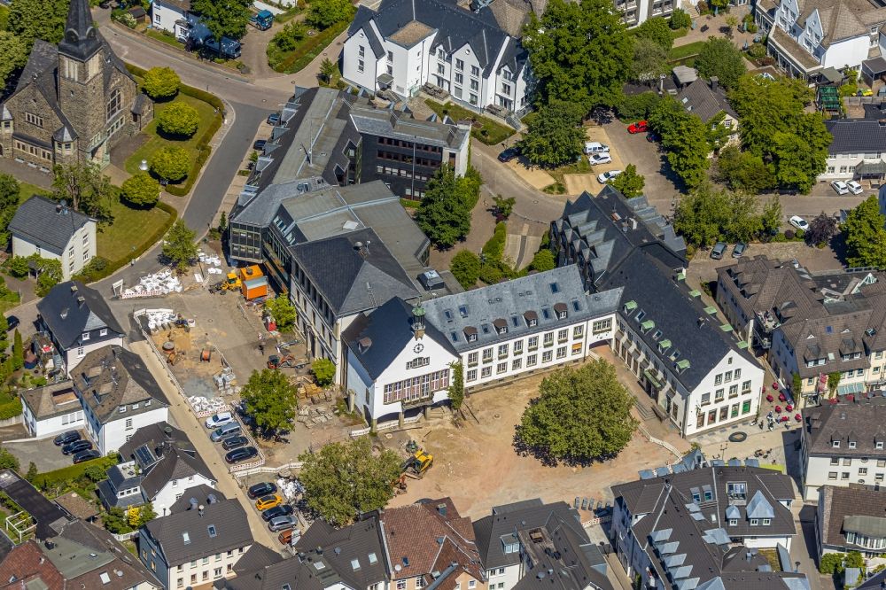 Aerial image Attendorn - Town Hall building of the city administration in Attendorn in the state North Rhine-Westphalia, Germany