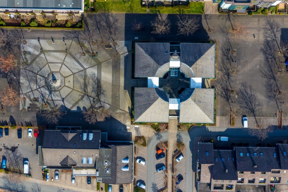 Olsberg from above - Town Hall building of the city administration on Bigger Platz in Olsberg in the state North Rhine-Westphalia, Germany