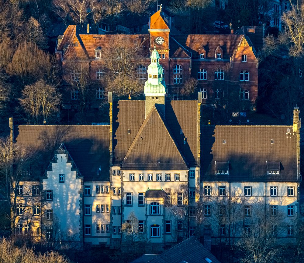 Aerial photograph Langendreer - Town Hall building of the city administration - Buergerbuero on place Carl-von-Ossietzky-Platz in Bochum at Ruhrgebiet in the state North Rhine-Westphalia, Germany