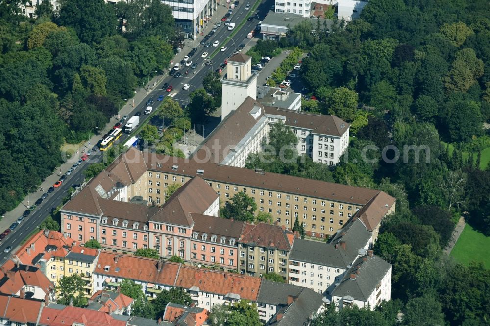 Berlin from the bird's eye view: Building of the city hall and the civil office of the city administration in the district temple court nice mountain in Berlin, Germany
