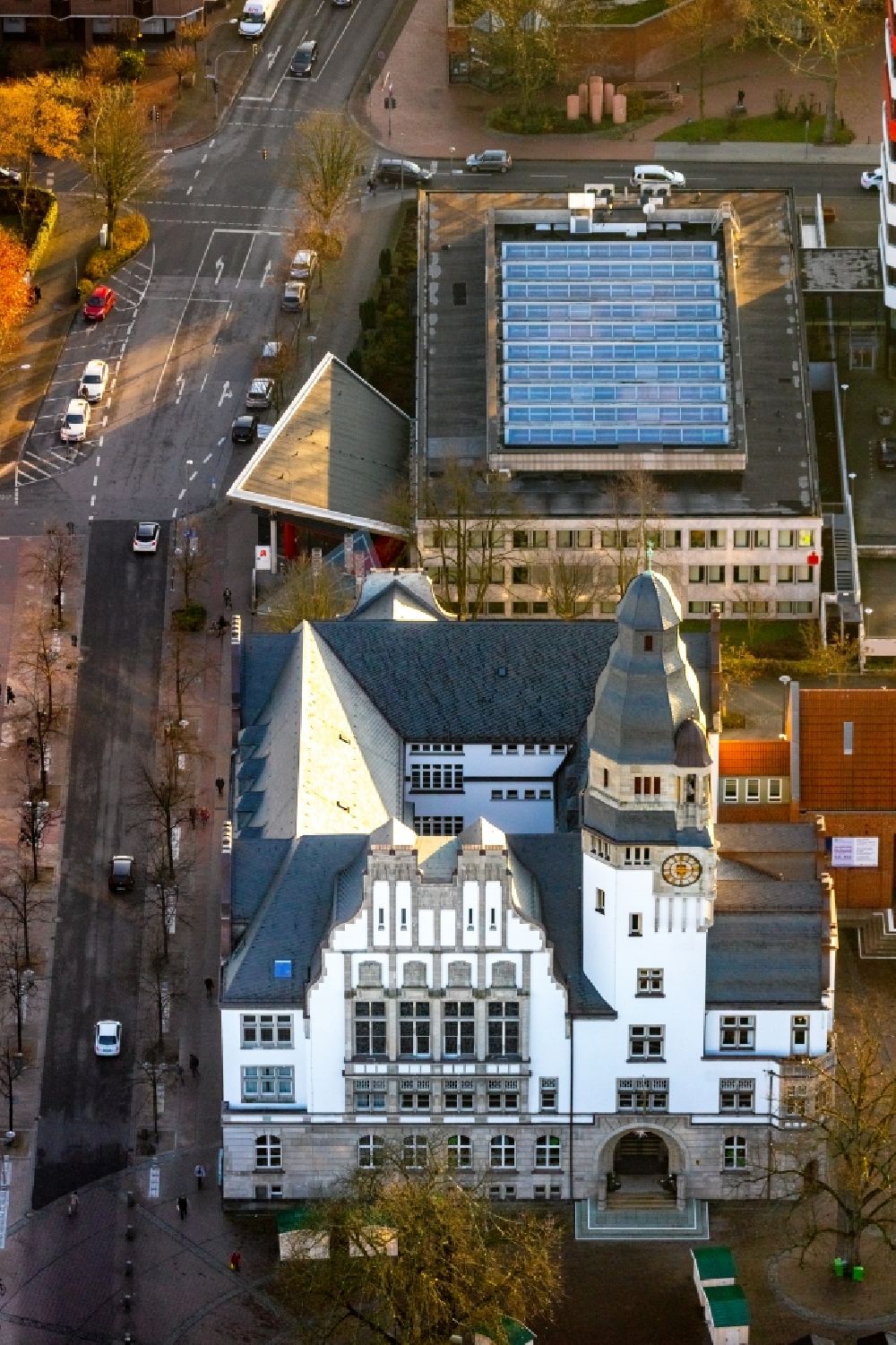 Gladbeck from above - Town Hall building of the city administration in Gladbeck in the state North Rhine-Westphalia, Germany