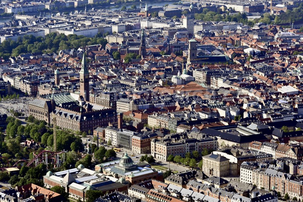 Aerial photograph Kopenhagen - Town Hall building of the city administration in Copenhagen in Region Hovedstaden, Denmark