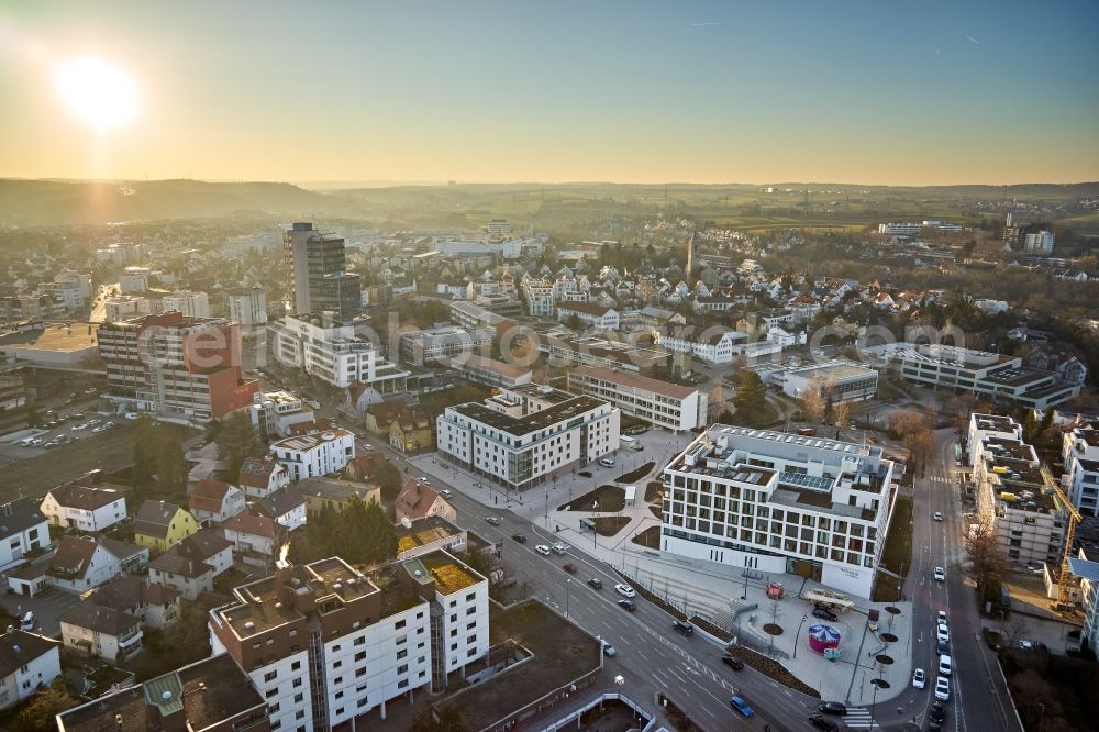 Aerial image Leonberg - Town Hall building of the city administration in Leonberg in the state Baden-Wuerttemberg, Germany