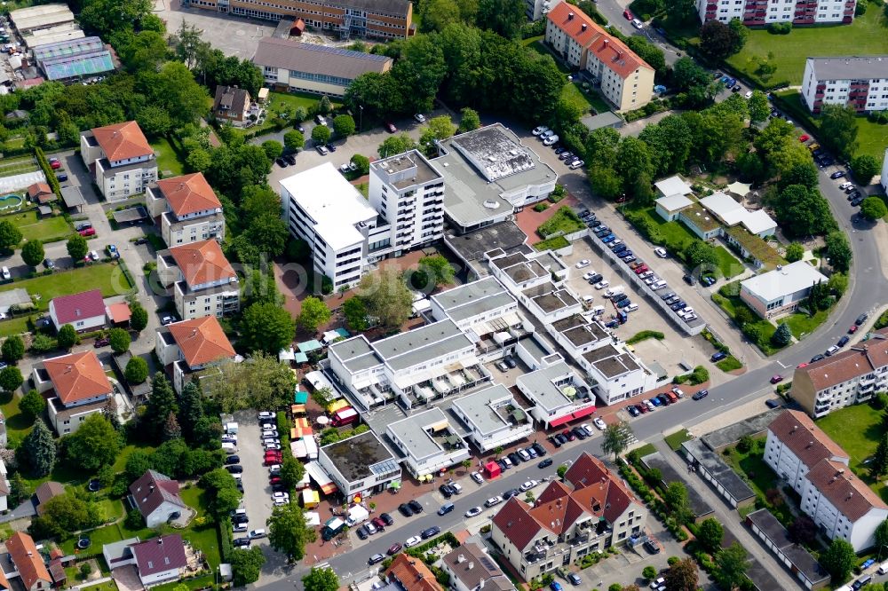 Aerial photograph Bovenden - Town Hall building of the City Council at the market downtown in Bovenden in the state Lower Saxony, Germany